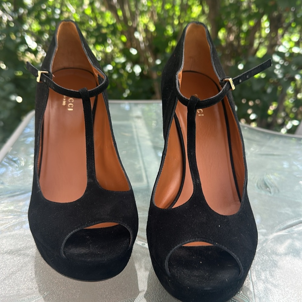 Gucci Black Peep-Toe Heels - Picture 7 of 7